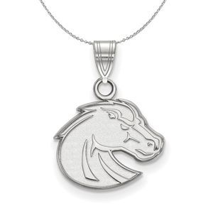 Sterling Silver Boise State Small Necklace - 20 Inch